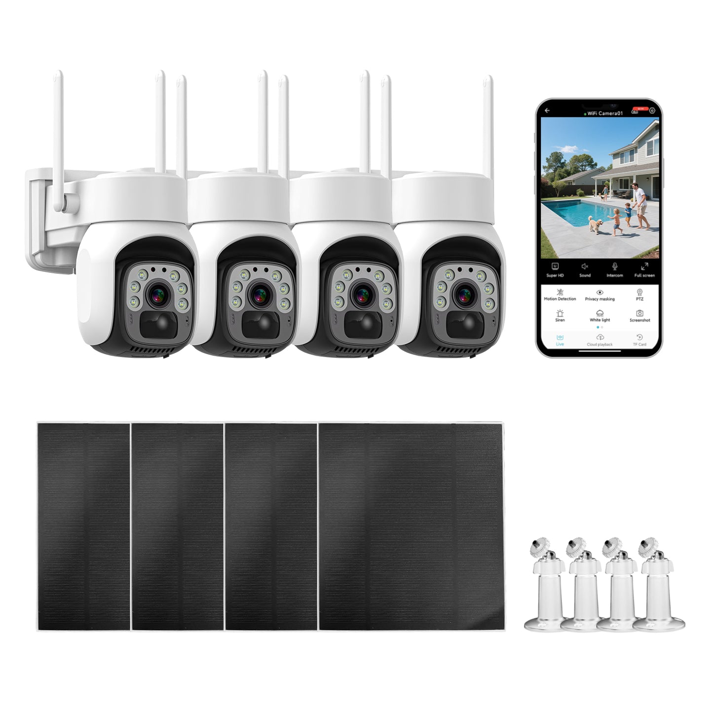 Intelligent 4G surveillance camera humanoid tracking day and night full color can voice intercom solar charging camera anti-theft good helper.