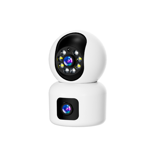 Dual Lens Smart Security Camera, 2K HD Camera, 2.4GHz with WiFi, Color Night Vision, Motion Detection for Baby and Pet Monitoring, Support Cloud and SD Card Storage.