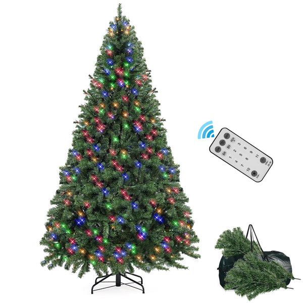 Hawkray Green Christmas Tree, 11 Kinds of Lights Are Always On, with Remote Control, Artificial Christmas Tree, Pvc Natural Layering, Home Decoration, Office Decoration, Holiday Decorations.