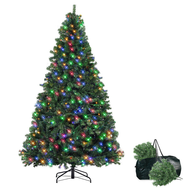 Hawkray Green Christmas Tree, 11 Kinds of Lights Are Always On, with Remote Control, Artificial Christmas Tree, Pvc Natural Layering, Home Decoration, Office Decoration, Holiday Decorations.