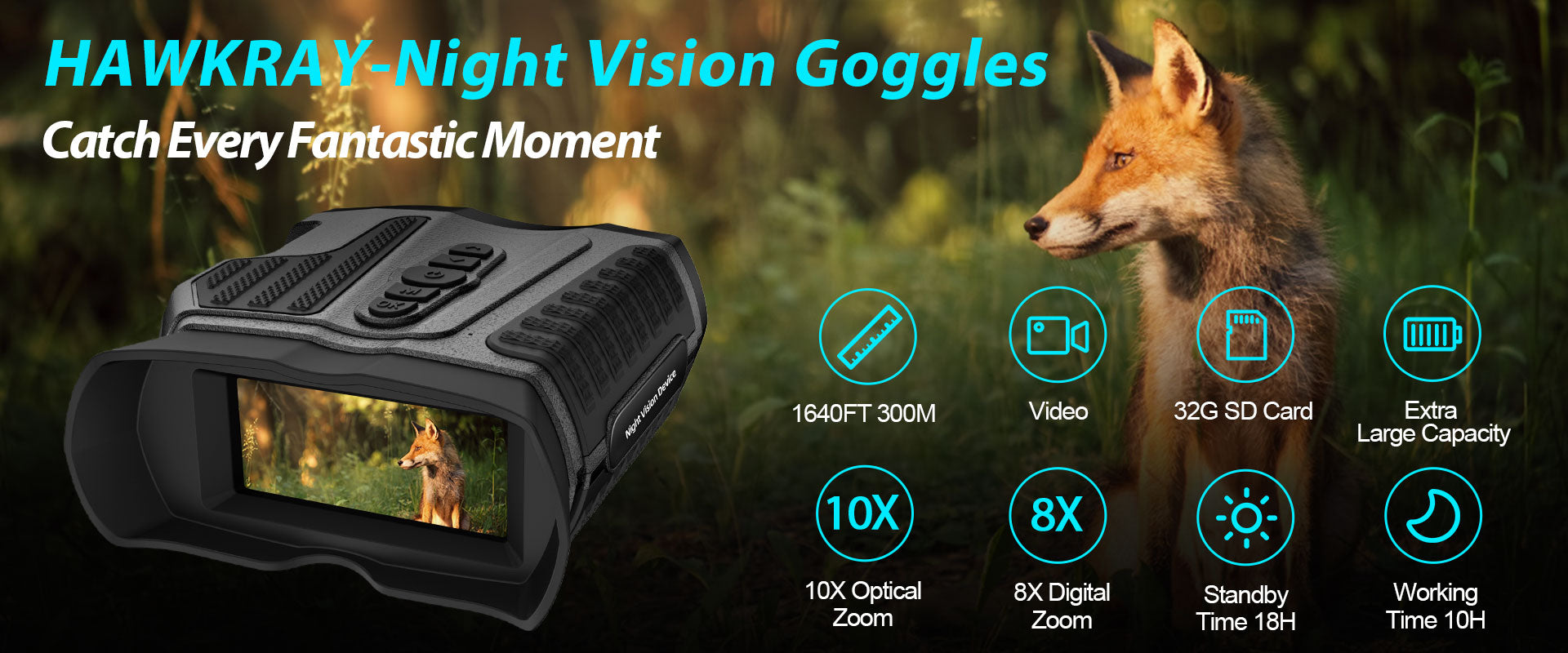 Outdoor Camera Hawkray Trail Camera 30MP 2K, Wide Angle Motion