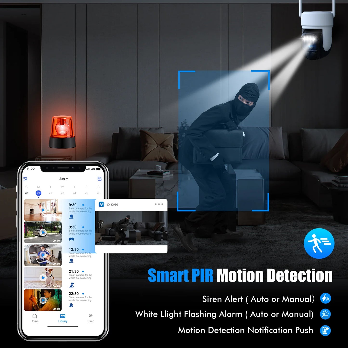 Humanoid tracking voice intercom anti-theft solar powered surveillance camera, day and night full color 360 degree no dead angle monitoring, scan the link to use.