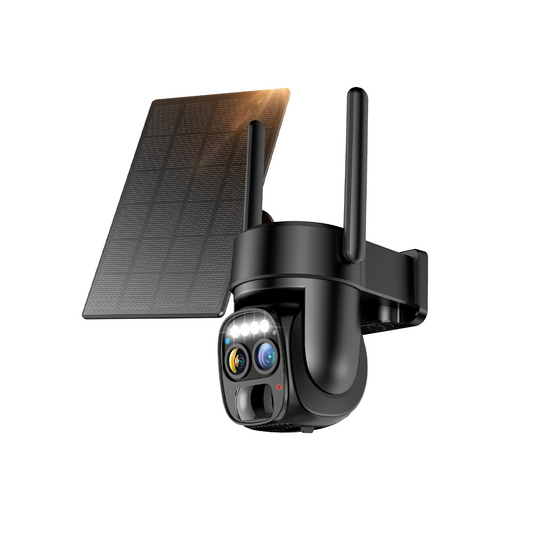Dual-Lens Solar Outdoor Camera