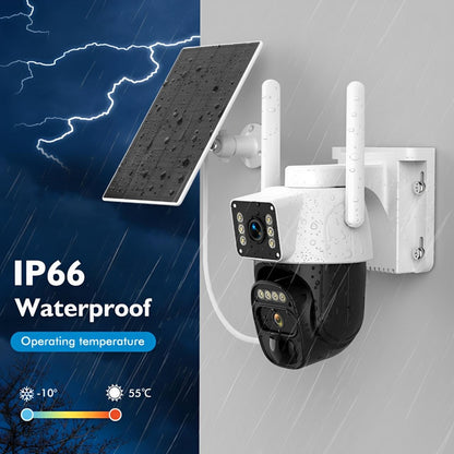 Dual-lens dual-screen surveillance camera without power solar monitoring, 360 ° no dead angle monitoring, two-way voice intercom function