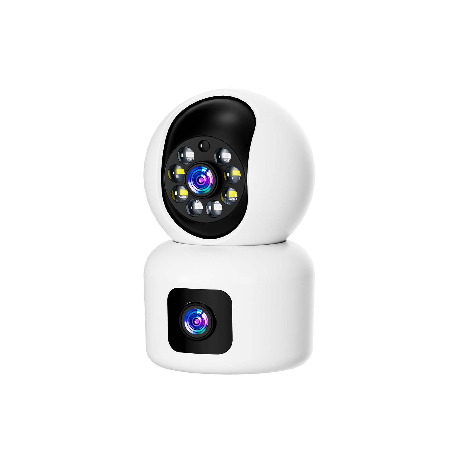 Dual Lens Smart Security Camera, 2K HD Camera, 2.4GHz with WiFi, Color ...
